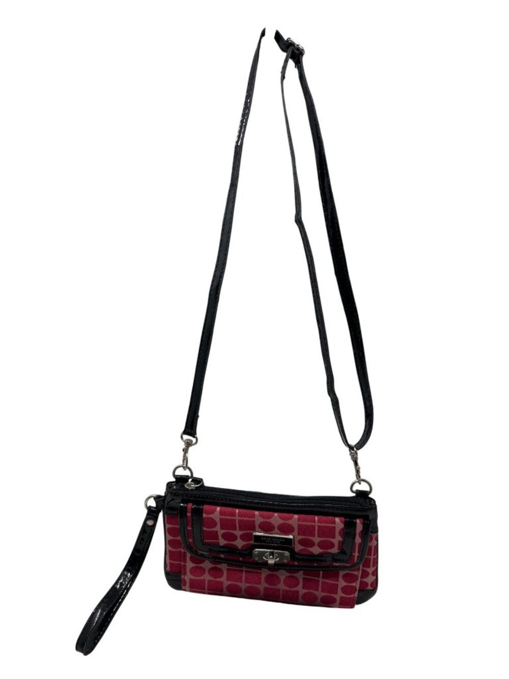Kate Spade Red & Black Crossbody Wristlet With Adjustable Strap